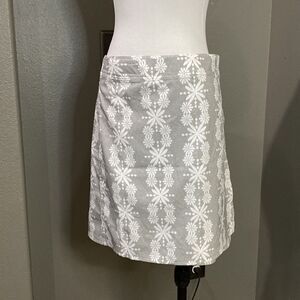 RIP Curl  SKIRT Hawaii Gray White Geo Floral Print True Wrap Casual Skirt